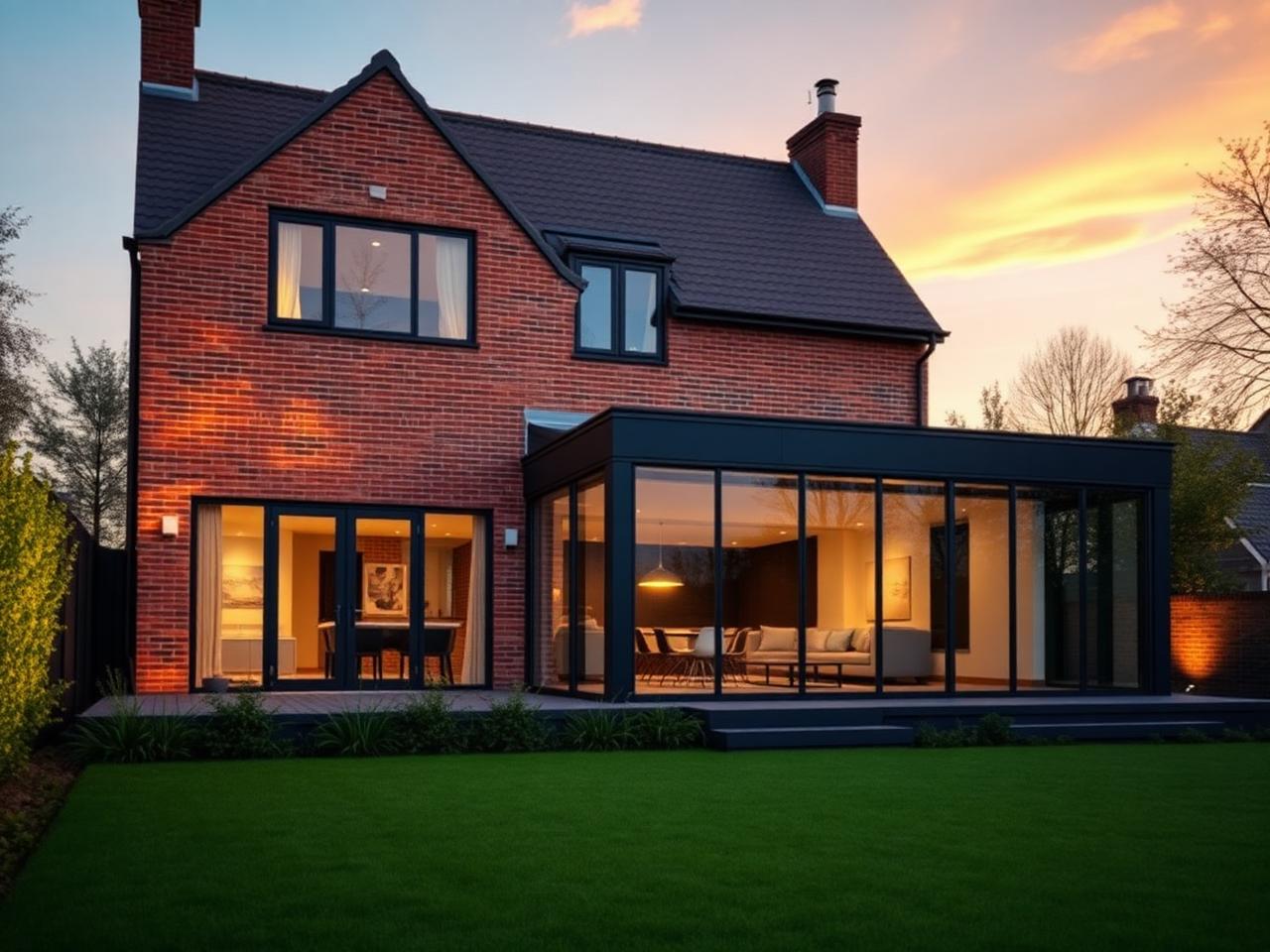 Aanbouw met glaspui